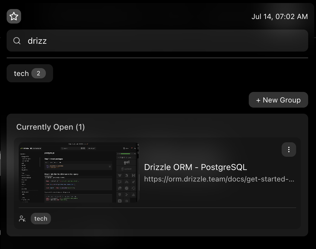 Tab Search Feature